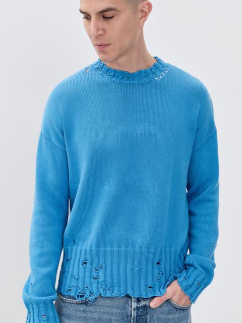 Marni Dishevelled Cotton Crewneck Sweater