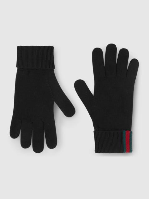 GUCCI Wool gloves with Web