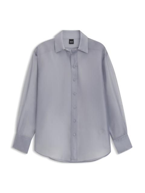 BOSS LONG-SLEEVED BLOUSE IN SILK ORGANZA