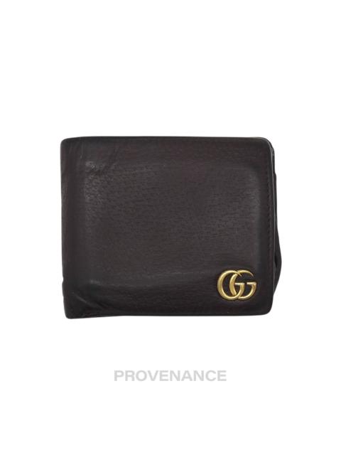GUCCI Gucci GG Marmont Bifold Wallet - Dark Chocolate Leather