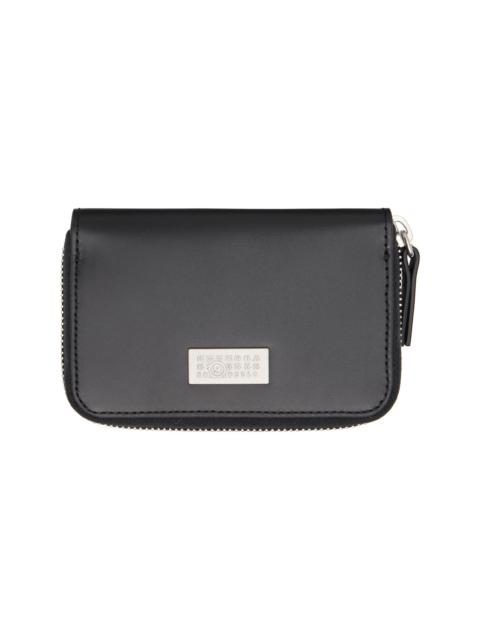 MM6 Maison Margiela Black Numeric Leather Zip Wallet
