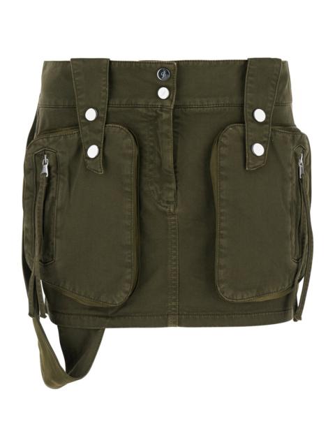 Blumarine Blumarine Women Olive Green Medium Waist Miniskirt In Cotton Woman