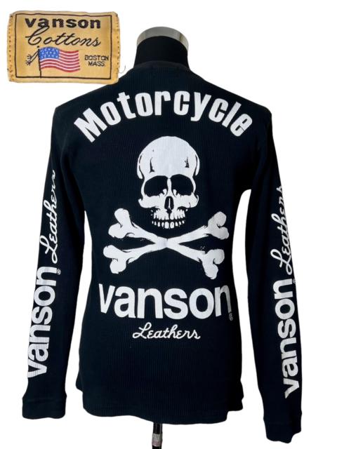 Other Designers Skulls - VINTAGE 90s CORDUROY VANSON LEATHER MOTORCYCLE BIG SKUL LOGO