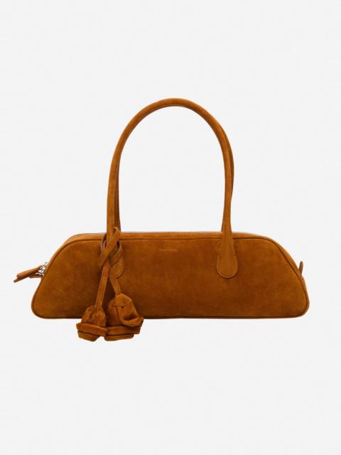 MAGDA BUTRYM Brigitte trapeze in camel suede with flower charm