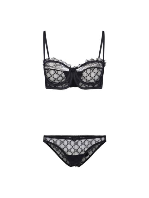 Gucci GG Embroidered Tulle Lingerie Set