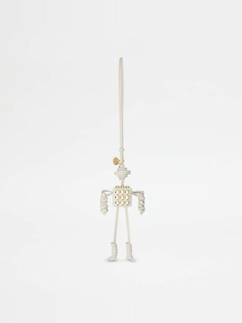 Tod's ROBOT CHARM IN LEATHER - WHITE