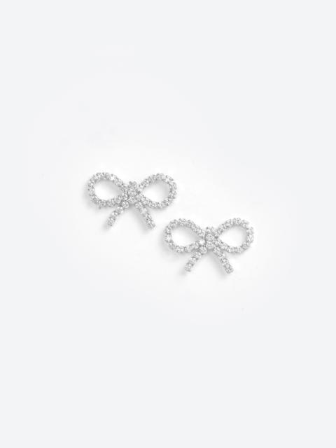self-portrait Mini Bow Crystal Earrings