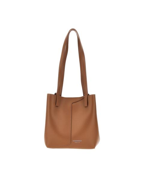 EMPORIO ARMANI Emporio Armani 1981 Leather Tote Bag Brown