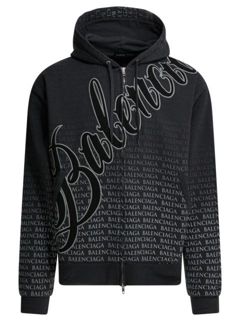 BALENCIAGA Balenciaga "big B" Zippered Hooded Sweatshirt