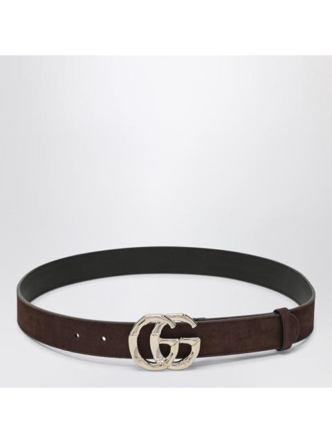 GUCCI Gucci Brown Suede Belt With Bamboo Gg Marmont Buckle Women