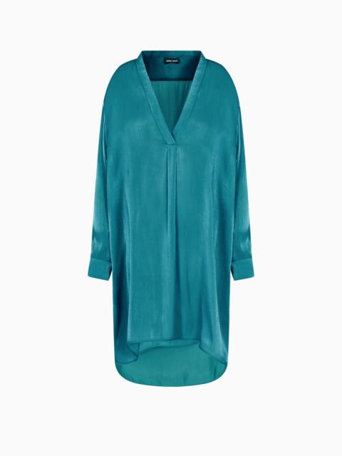 GIORGIO ARMANI LONG SHIRT IN SHINY FABRIC