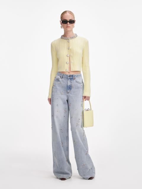 self-portrait Yellow Alpaca Cardigan