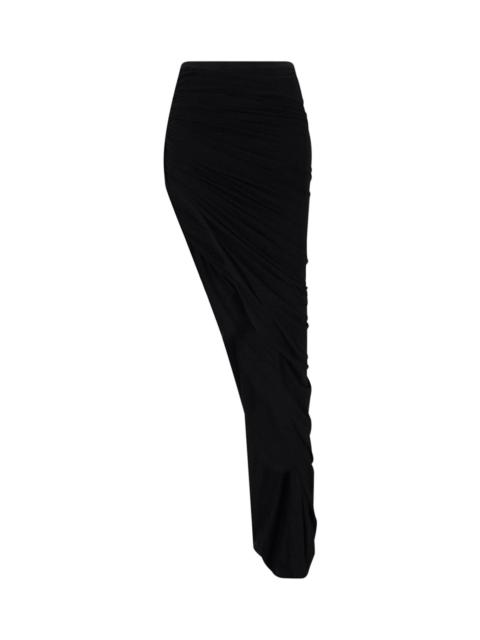 Rick Owens DRKSHDW Soft Edfu Ruched Maxi Skirt