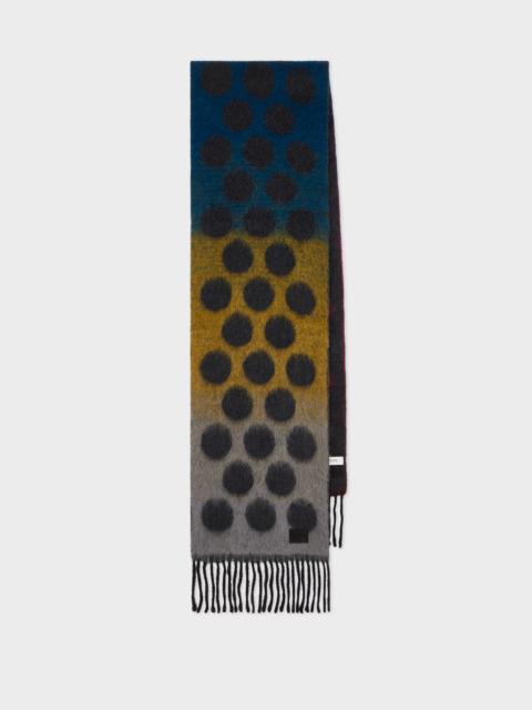 Paul Smith Grey Block Polka Dot Merino Wool-Blend Scarf