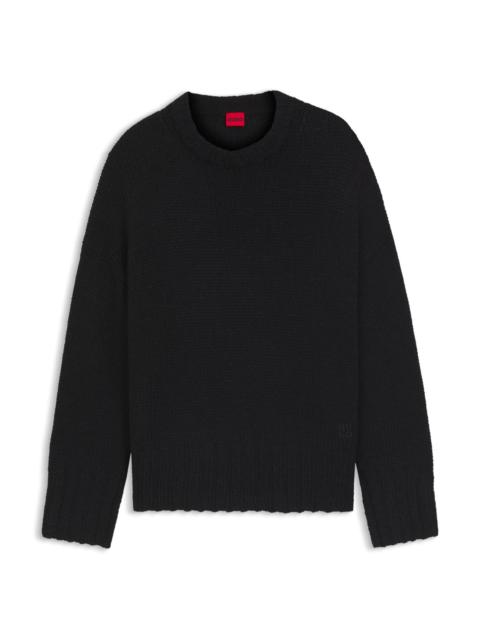 HUGO OVERSIZE-FIT KNITTED SWEATER WITH EMBROIDERED LOGO