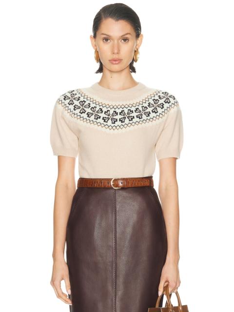 FRAME The Short Sleeve Cashmere Fairisle
