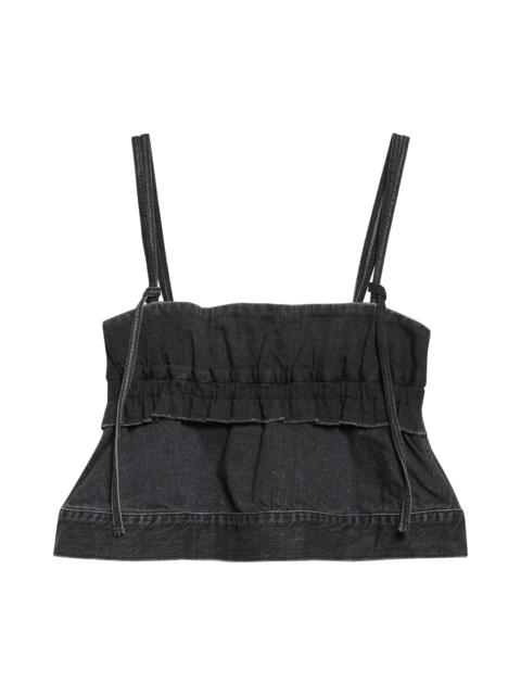 sacai Sacai Crop Denim Camisole in Black at Nordstrom
