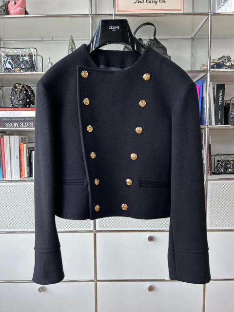CELINE Celine black cashmere double-breasted military-style jacket