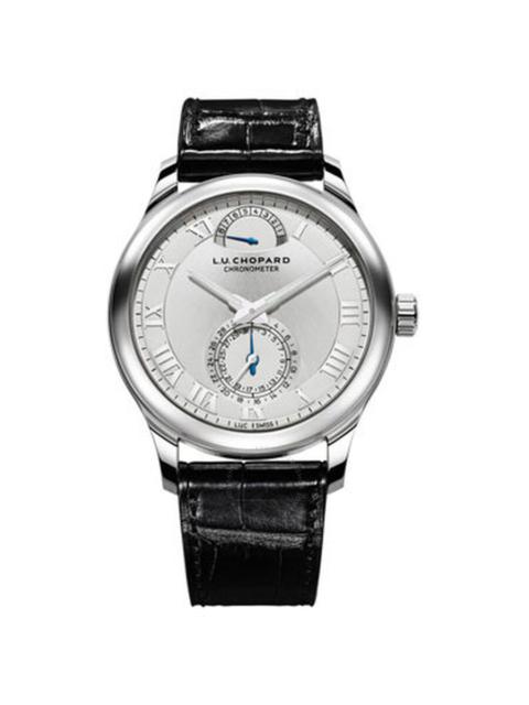 Chopard Chopard L.U.C Quattro Silver Dial White Gold Black Leather Men's Watch 161926-1001