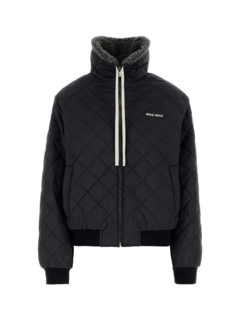 Miu Miu Miu Miu Women Navy Blue Polyester Down Jacket