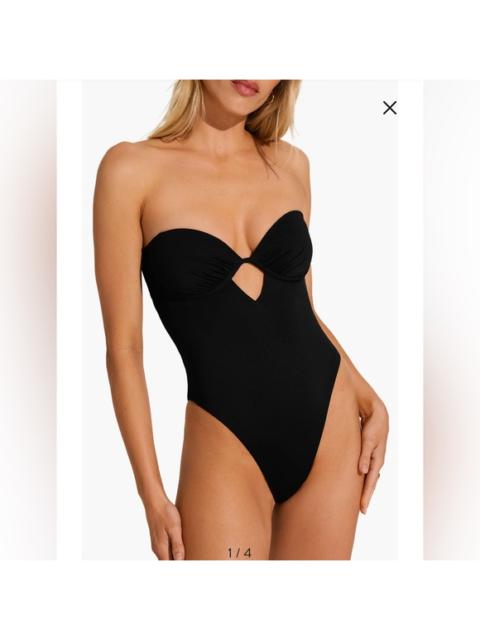 Other Designers NWT Vitamin A Mabel Underwire Bandeau‎ One Piece Black EcoLux Swimsuit XS $215