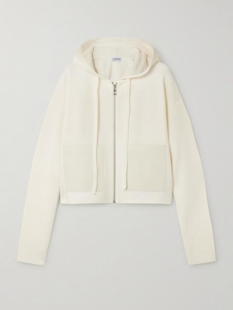 Loewe Leather-trimmed Wool-blend Hoodie