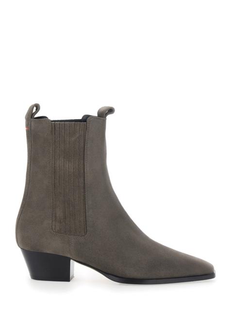 Aeyde Aeyde Women Agata Cow Suede Leather Ankle Boots In Suede And Brown For Women