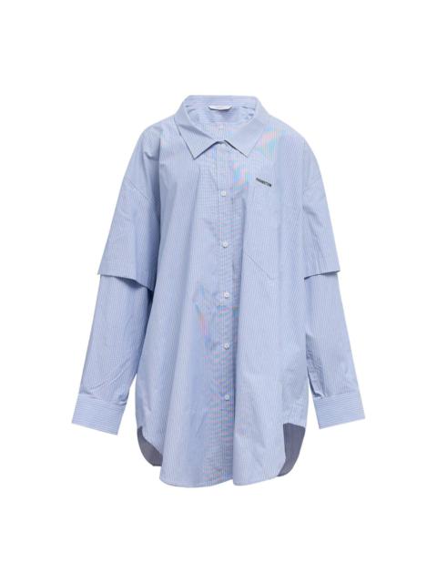 pushBUTTON Blue Stripe Layered Shirt Dress