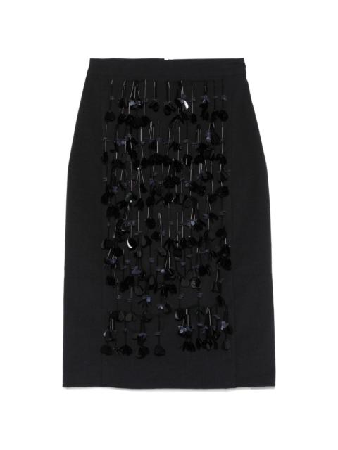 sequin-detail panama midi skirt