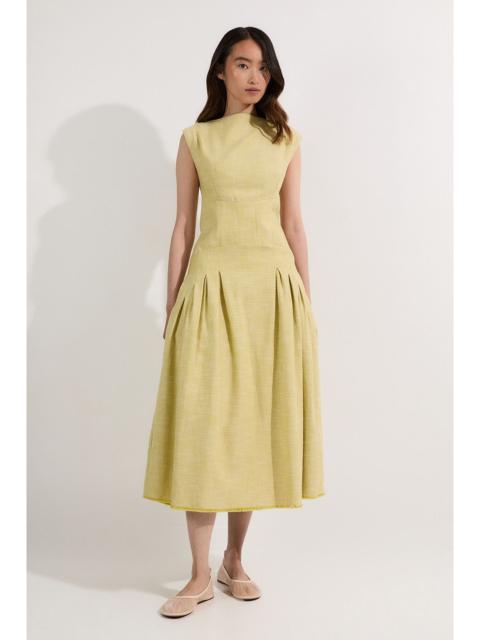 KAREN MILLEN Spring Tweed Tailored Sleeveless Full Skirted Midi Dress