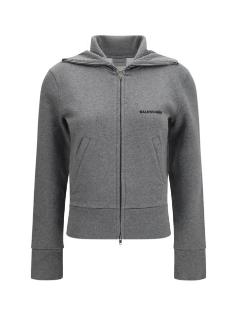 BALENCIAGA Balenciaga Fitted Zip-up Hoodie Dark Heather Grey