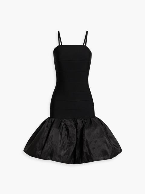 CAROLINA HERRERA Gathered faille-paneled stretch-knit mini dress
