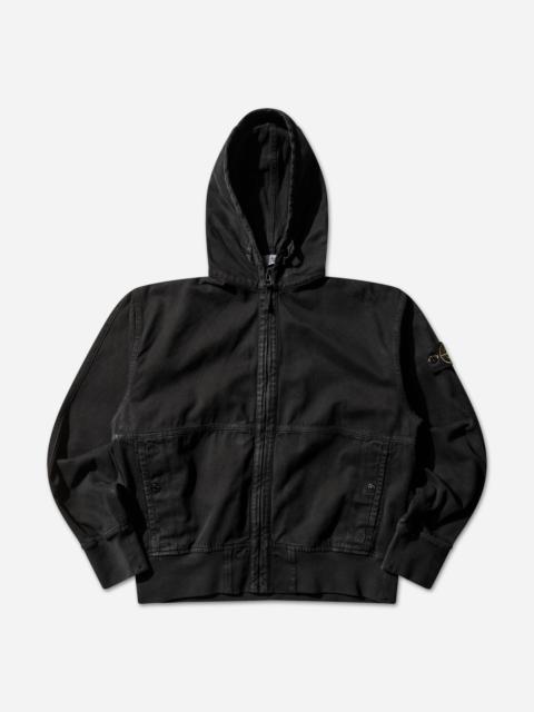 Stone Island Men's Organic Panama Cotton 'OLD' Effect Zip Jacket Black