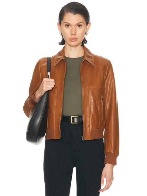 NILI LOTAN Sue Leather Bomber Jacket