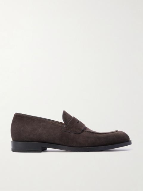 ZEGNA New Classic Suede Penny Loafers Brown
