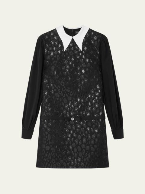 Lurex Leopard Duchesse Jacquard Wool Dress