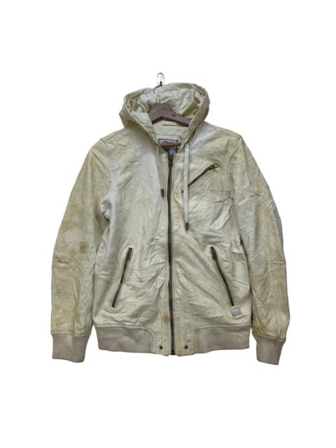 🫴🏻Genuine Leather Jacket By Diesel Industry Hooded Jacket