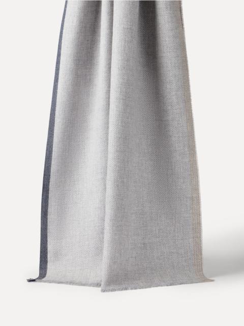 Brunello Cucinelli Wool and cashmere diagonal scarf with striped edge