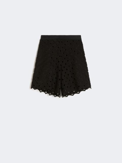 Max Mara Macramé jersey Bermuda shorts - BLACK