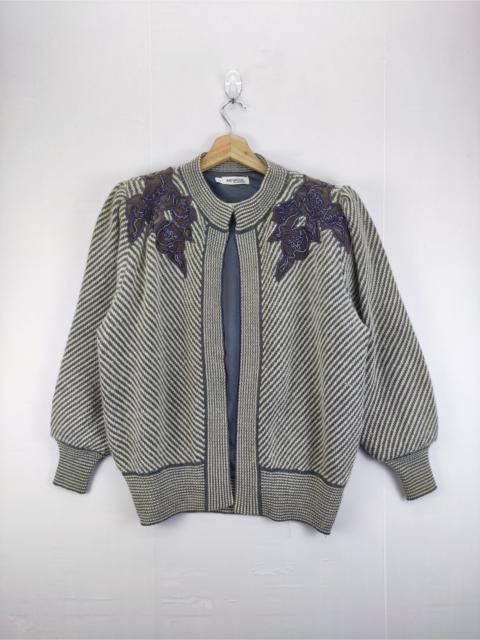 Other Designers Vintage Cardigan Jacket Flower Embroidered By Miyata