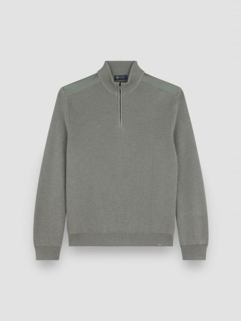 Paul & Shark WOOL SILK HALF ZIP SWEATER WITH TYPHOON® SILK