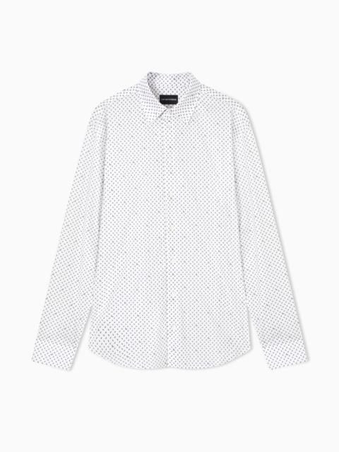 EMPORIO ARMANI SHIRT WITH ALL-OVER MICRO-PATTERN PRINT