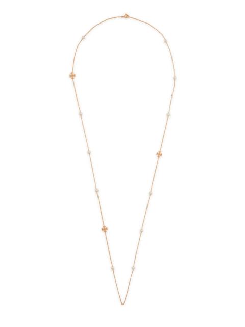 TORY BURCH Tory Burch Moondance Long Pearl-embellished 18kt Gold-plated Necklace