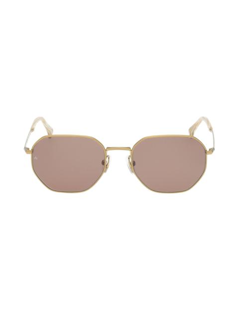 rag & bone rag & bone 53mm Geometric Sunglasses in Bronze /Bone Horn /Brown at Nordstrom