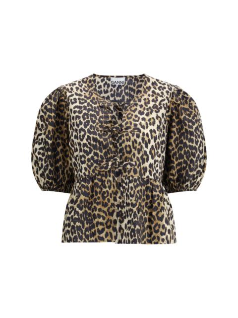 GANNI Ganni Women Leopard Cotton Shirt