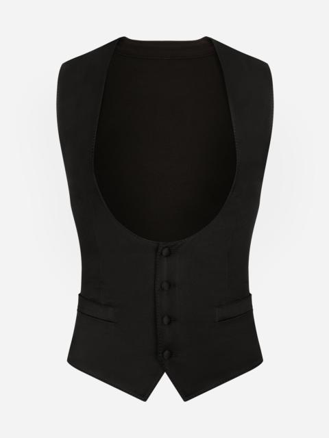 Single-breasted silk vest