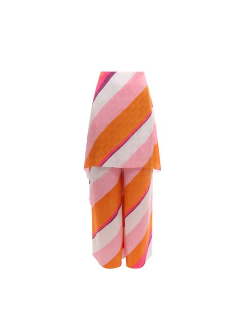 FENDI Fendi Ff Color-Block Draped Trousers Women