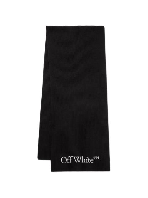Off-White Bookish logo-knit scarf