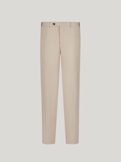 Canali BEIGE LINEN AND SILK REGULAR-FIT PANTS