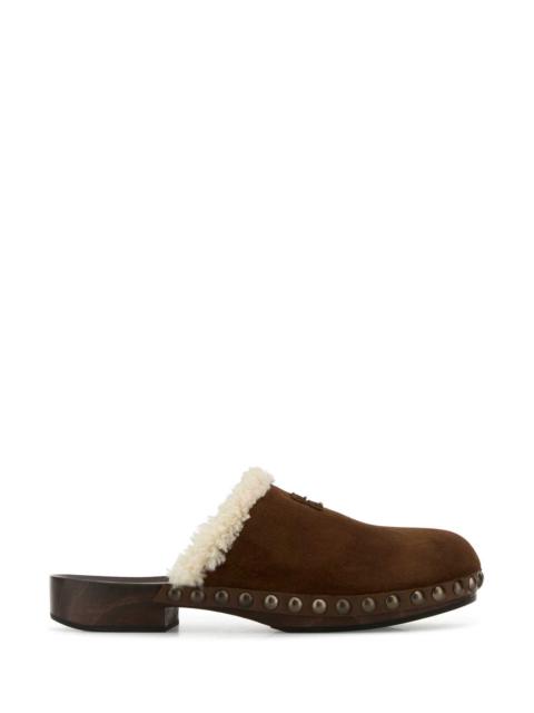 Miu Miu Miu Miu Women Brown Suede Clogs